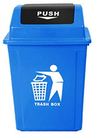 liyan Contenedor de Basura doméstico clasificación de plástico contenedor de Basura Exterior Voltear contenedor de Basura doméstico-Multiple options-60L_Blue