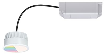 Paulmann 93075 LED Einbauleuchte Modul Coin Smart Home Zigbee RGBW 400lm 51mm rund i1x5,2 Watt dimmbar Satin Kunststoff 2700 K Coin