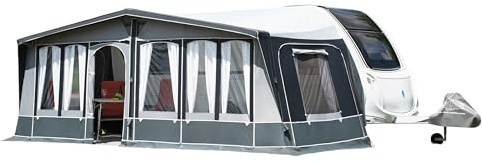 DWT Prime Air HQ mit 240cm Tiefe Wohnwagen Vorzelt, aufblasbar, Texolan 150 HQ, teilbare Vorderwand, Air-In-System, inkl. Höhen-Ausgleichs-Blocks