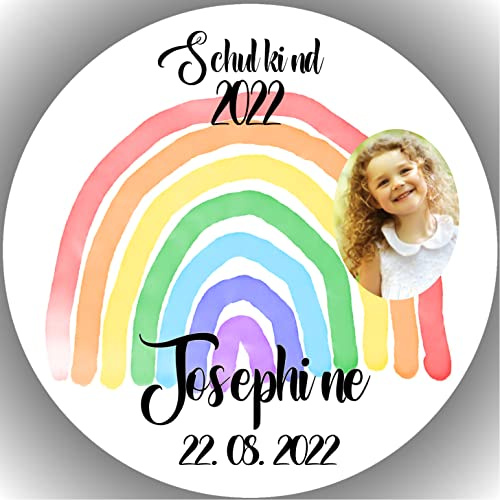 Fondant Tortenaufleger Tortenbild Geburtstag EINSCHULUNG PERSONALISIERT WUNSCHNAME/WUNSCHDATUM/FOTO (Das Jahr wird automatisch angepasst)