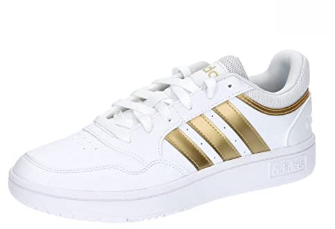 adidas Damen Hoops 3.0 Low Classic Basketball Shoes, Footwear White/Footwear White/MAGOLD, 39 1/3 EU