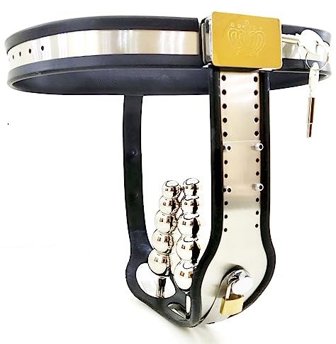 Edelstahl Keuschheitskäfig, Unsichtbare Keuschheitsgürtel für Damen mit Analplug und Vaginalplug Chastity Belt Sklave Bondage Set SM Privatsphäre Sex Spielzeug für die Frau, 80cm-90cm
