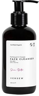 Versew Bio Vegan Reinigendes und revitalisierendes Gesichtsreinigungsgel Gesichtsreiniger - Gel Reiniger & Make Up Entferner - gegen Pickel, Mitesser & Reduziert Unreinheiten (Trockene Haut)
