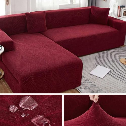 MTHGH Sofa Covers Stretch Corner Velvet Garden Fitted Recliner Sofa Cover L Shape 1/2/3/4 Seater Waterproof Corner Sofa Cover L Shaped Sofa Protector,G-185-230cm