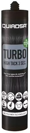 Silicone Adhésif Turbo Quiadsa 52503776 Adhésif Plus Turbo Cartouche Colle 290 ml Blanc Pour Tous types de Matériaux, Usage Sanitaire, Prise 3 Secondes, Séchage 20 minutes Jusqu'à 600kg