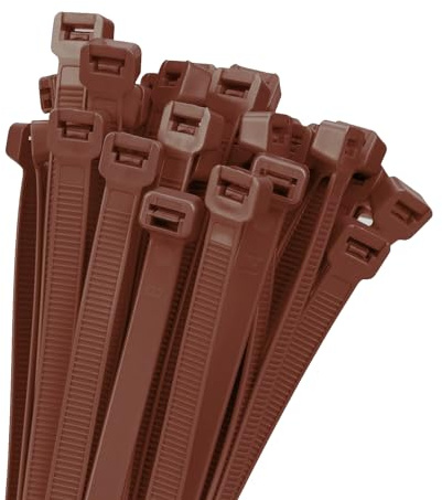Armpow 450mm x 9mm Kabelbinder Set - 100 Stück, Braun, Breit, 80KG Zugfestigkeit, UV-Beständig, Lang für Kabelmanagement