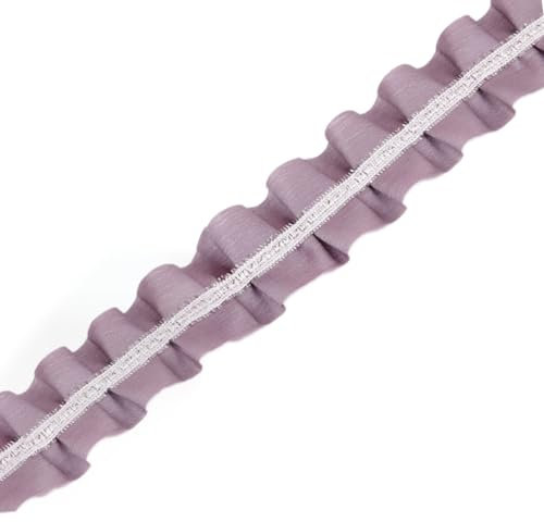 Whakano 5m Plissierte Rüschen Spitzeband Meterware,Breite 4,5cm,Vorhangspitze,Spitze-Borten Deko Geschenkband,Handgefertigte,DIY Nähen Handwerk,für Hochzeit,Party,Kleidung Dekoration,Beige