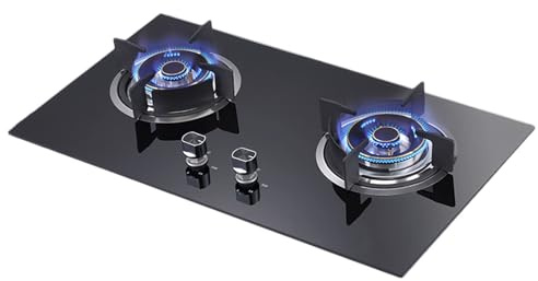 Vidrio Templado Estufa - Estufas De Gas Butano, Cocina De Gas De Dos Fuegos De Sobremesa Y Empotrada, Quemadores Dobles De Tamaño De Llama Ajustable, Estufa De Cocina Casera Fácil De Limpiar ( Size :