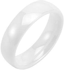 Skcess Männer Ringe, Keramik Ring Männer Weiß Keramik Ringe für Herren Männer Größe 52 (16.6)