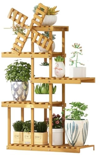 Blumenständer Pflanzenständer Blumentreppe Hoher Pflanzenständer Für Den Innenbereich, Bambus-Pflanzenregal, Blumenständer, Präsentationsständer Für Den Innengarten Blumenbank Pflanzenregal Blumenrega