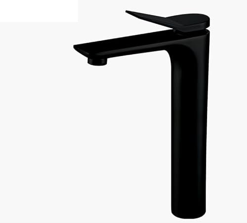 Toilettenarmaturen, warmes und kaltes Wasser für das Badezimmer, Aufsatzwaschbecken, Unterbauwaschbecken, Armaturen, Einlocharmaturen für das Badezimmer - elegant schwarz hoch
