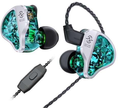 Yinyoo CCZ Harmony BC01 Pro - Auricolari in-ear con cavo, 1DD 1BA ibrido, altoparlanti in-ear, isolamento acustico bilanciato a tre frequenze, microfono