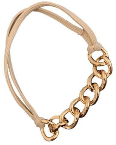 Elastische Haargummis für Damen, modische Metallkette, Pferdeschwanz-Halter, Haargummi für dickes und lockiges Haar