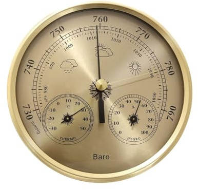 130mm Barometers Thermometers Hygrometer Stainless Steel Frame Large Fishing Weather Gauge for Outdoor Enthusiasts