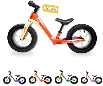 whizzy Laufrad 12 Zoll I Grapefruit I Stilvolles Lauflernrad ab 2 Jahre I Höhenverstellbares Kinder-Laufrad mit ergonomischem Sattel I 3,3 kg leichtes Kinder-Rad mit rutschfesten Griffen