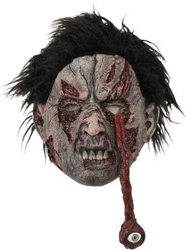 Mimoqk Zombie Maske, Blutige Grusel Gesichtsmaske Für Halloween, Latex Kostümzubehör für Kostümparty Gruselhaus Escape Room Party