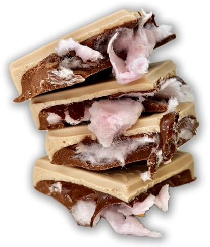 Choc on Choc - CandyFloss & Filled Chocolate Bar - Handmade Belgian Chocolate - Filled with Hazelnut and Candyfloss - Whimsical Novelty Gift - 145g