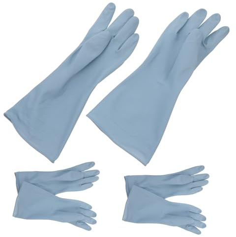MUCKLILY 3 Pairs Long Cuff Dishwashing Gloves for Household Use PVC Kitchen Gloves with Tear-resistant Design for Washing Up