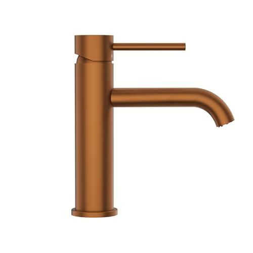 Balneo Miscelatore Lavabo – Rubinetto bagno Leva singola per controllo preciso – Rubinetteria bagno in acciaio inox – Lavorazione di qualità per un uso duraturo – Rame – Modello 1