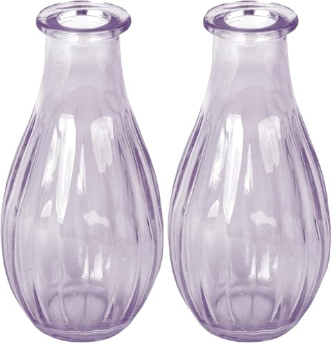 Talking Tables Vaso per fiori in vetro lilla Elegante centrotavola per matrimonio Davanzale Festa Giardino Cena estiva Camino Regalo Altezza 14 cm (Confezione da 2)