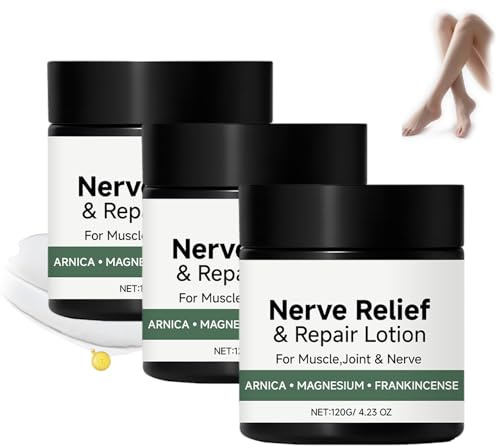 Alcura crema nervosa, lozione neuropatica con arnica, crema idratante naturale, lenitiva, lozione quotidiana per corpo, schiena, ginocchia, mani, piedi e collo, non grassa, nutriente (3 pezzi)