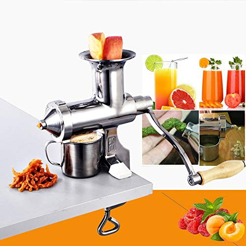 Presse-agrumes manuel en acier inoxydable 304 - Outil robuste pour herbe de blé, fruits et légumes, avec pince de table, passe au lave-vaisselle et facile à nettoyer