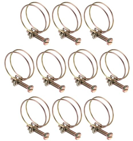 QUARKZMAN 10pcs Collier De Serrage Réglable À Double Fil 38-42mm Collier De Serrage En Acier Au Carbone Pour Tuyau Pour Collecteur De Poussière Tuyau En Caoutchouc PVC Pour Pompe De Piscine