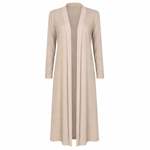 SXME MIGHT SAY Women’s Maxi Long Cardigan – Ladies Collared Full Sleeve Coatigan, Floaty Open Front Longline Cardigan Jacket for Casual & Winter Wear UK
