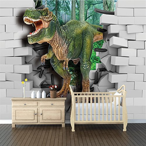 VLIES FOTOTAPETE FOTOTAPETEN TAPETEN POSTER 3D DINOSAURIER WANDTAPETEN- KN-1080 (S 200x140 cm 4-Bahnen)