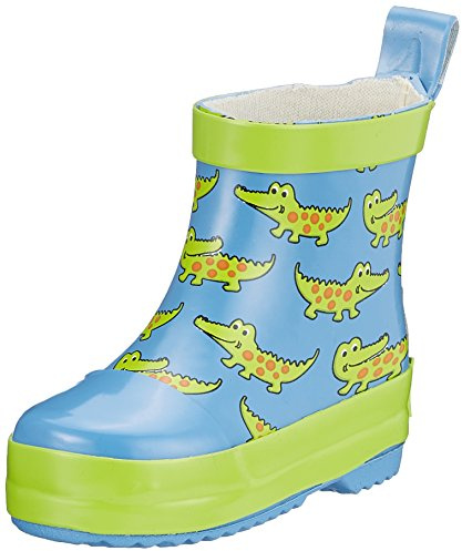 Playshoes Bota de Agua Cocodrilo, Botas de Goma de Caucho Natural, Unisex niños, Multicolore (Blue/Green), 25 EU