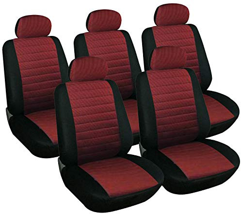 eSituro 5 Pièces Housse de siège en Polyester,Couvre siège pour Voiture Universelle,Rouge