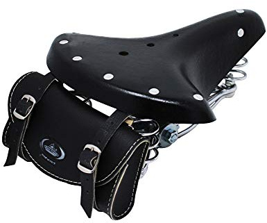 Selle Montegrappa Cucuba® Vintage sadelväska för föremål som tillverkas i Italien + retro sadel historisk vintage modell brooks no Montegrappa Saddle color: Black. Bag color: Black