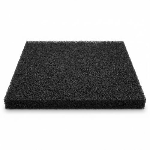 Pondlife Filterschaum für Teichfilter, Filterschwamm grob 10 PPI, 50 x 50 x 3 cm, schwarz, offenporiger PU-Filterschaum, Filtermatte Teich für hohen Durchfluss und stabile Wasserwerte