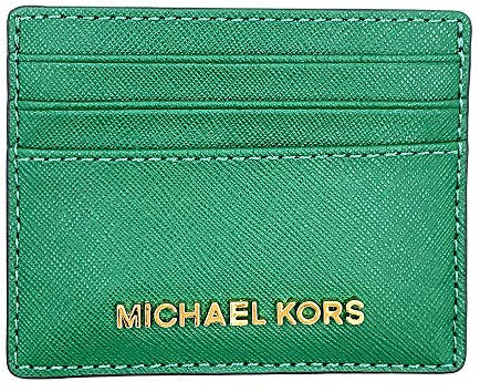 Michael Kors Jet Set Travel Large Leather Credit Card Holder (Jewel Green)