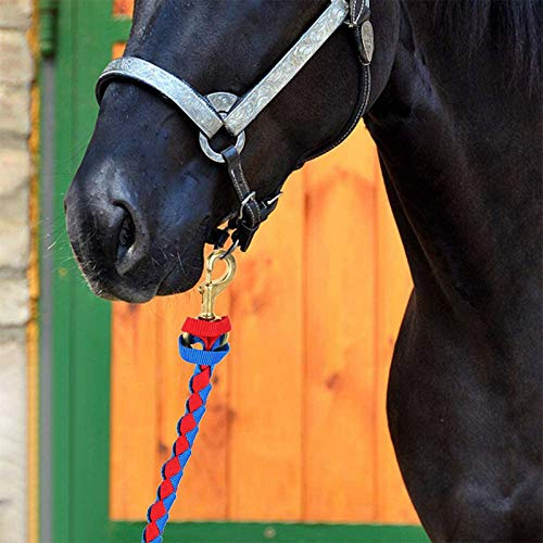TOP-MAX Führstrick für Pferd - Krawattenseil in verschiedenen stylischen Designs - Führleine, Krawattenseil, Pony, Esel, Ziege (rot&schwarz) 3m