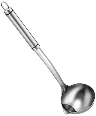 Abschäumer Löffel Edelstahl Schöpflöffel Fettabschöpfer Kelle Suppenlöffel Fetttrenner Schöpfkelle Öl Suppen Trennen Küchenhelfer Kochzubehör Restaurant Zuhause Silber