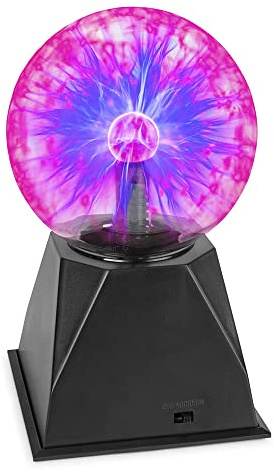 MAX PBL10 Lámpara de Plasma de 12,5cm, Bola Mágica Táctil Sensible al Tacto y a la Música, Lámpara de Ambiente Ideal para Decorar o como Regalo, Resistente a los Arañazos