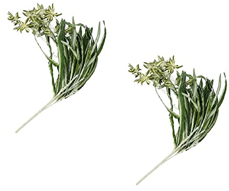 Marooma Artificial Chlorophytum, 2Pcs Artificial Spider Plant 5 Heads Faux Wall Hanging Chlorophytum Spider Hanging Basket Fake Ivy Green Leaves for Home Decor