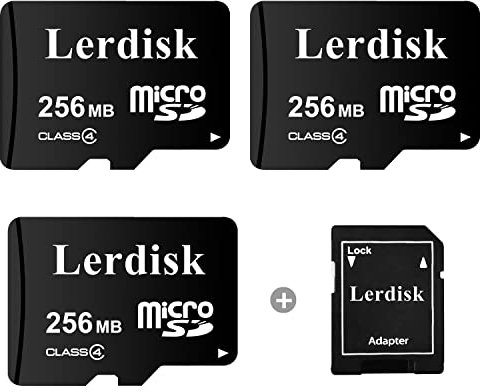 Lerdisk Paquete de 3 Tarjetas Micro SD de 256 MB a Granel de pequeña Capacidad producida por 3C Group Autorizado para Archivos pequeños, no Apto para cámara o teléfono (no GB, 1024 MB = 1 GB)