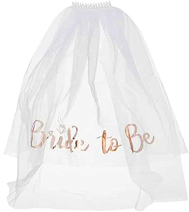 Bride to Be Veil, White Hen do Veil with Comb Hen Party Veil for Bridal Shower Engagement Wedding Bachelorette Party