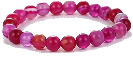 Handgefertigtes 8 mm Edelstein Perlenarmband für Männer und Frauen, elastisch | Kristallheilendes Edelsteinperlenarmband für Frauen und Mädchen