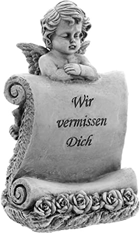 Engel - Wir vermissen Dich I Grabschmuck I 11,5 x 9 x 18,5 cm I wetterfest