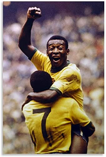 LBMED Leinwand Malerei Bild Pele Brasil Poster Fußballkunst – Fußballdruck für die Raumdekoration Poster Wandkunst Bilder Und Drucke 19.7x27.6(50x70cm) Kein Rahmen