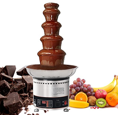 Hot Chocolate Fondue Fountain Machine with Temperature Control,Chocolate Waterfall Machine 4/5/6/7 Tiers, Sauce heater for Nacho Cheese, BBQ Sauce, Fruit,Ranch, Liqueurs,5 Tier (5 Tier)