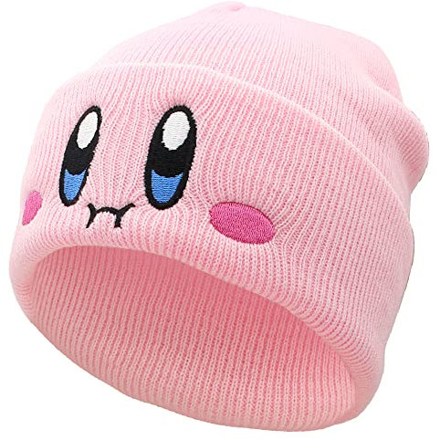 Ohjijinn Anime Beanie Rosa Beanie Niedliche Kawaii Strickmützen Lustige Beanie Mütze Winter Skifahren Slouchy Warm Cap für Männer Frauen, Pink, Einheitsgröße