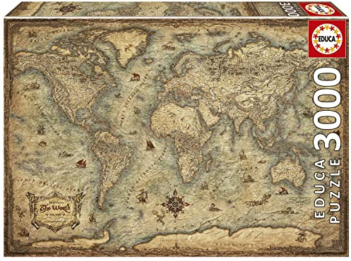 Educa - Puzzle 3000 Teile für Erwachsene | Antike Weltkarte, 3000 Teile Puzzle für Erwachsene und Kinder ab 14 Jahren. Inklusive Ersatzteilservice, Solange der Vorrat reicht (19567)