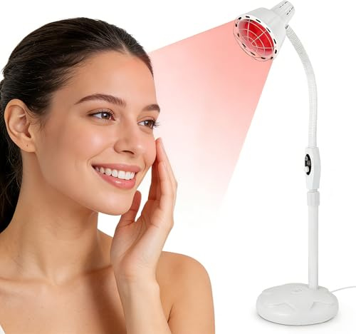Gdrasuya10 Infrared Light Therapy,Near Infrared Heat Lamp Pai-n Red Standing Lamp Set 275W Therapy Bulb Muscle Pai-n Relief Floor Stand