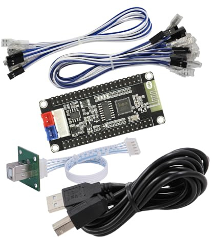 SJ@JX Arcade Game Encoder Tri-mode Bluetooth 2.4G USB Controller Button Joystick Turbo SOCD Wireless Pro Controller for PS4 Dualshocked 4 Nintendo Switch IOS Android Playstation 3 Raspberry Pi PC