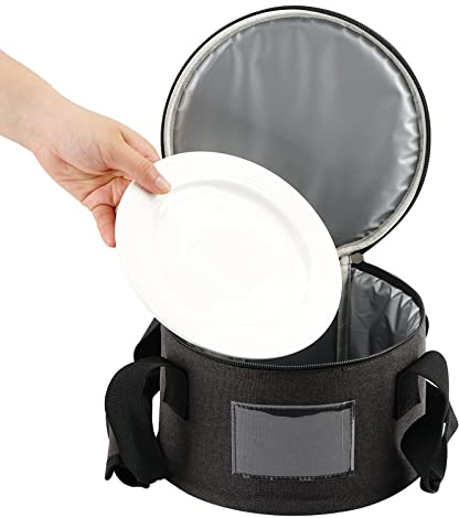 Kingshion 8.5 Diameter China Saucer Plate Storage Bag with Pearl Cotton Inner and Scratch-proof Cloth, Practical Portable Plate Container