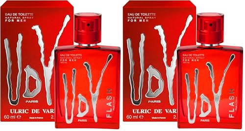 ULRIC DE VARENS - Eau de Toilette UDV Flash - Fougère Orientale Marine - Parfum Homme - Vaporisateur - Made in France - 60 ml (Lot de 2)